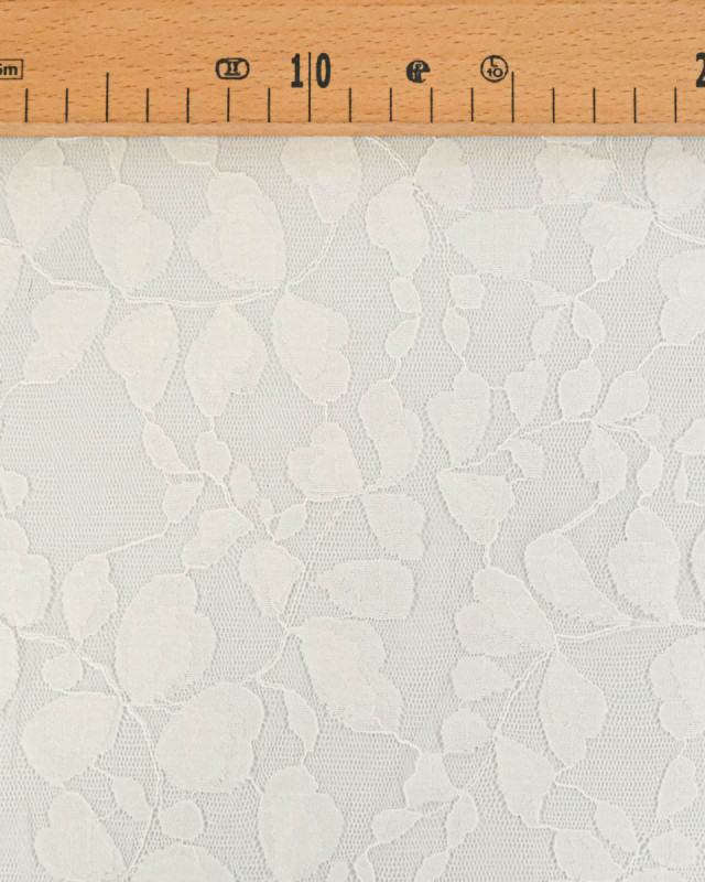 Tissu Dentelle Blanc Feuillage - Mercerine