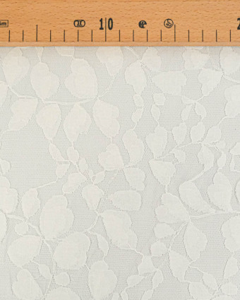Tissu Dentelle Blanc Feuillage - Mercerine