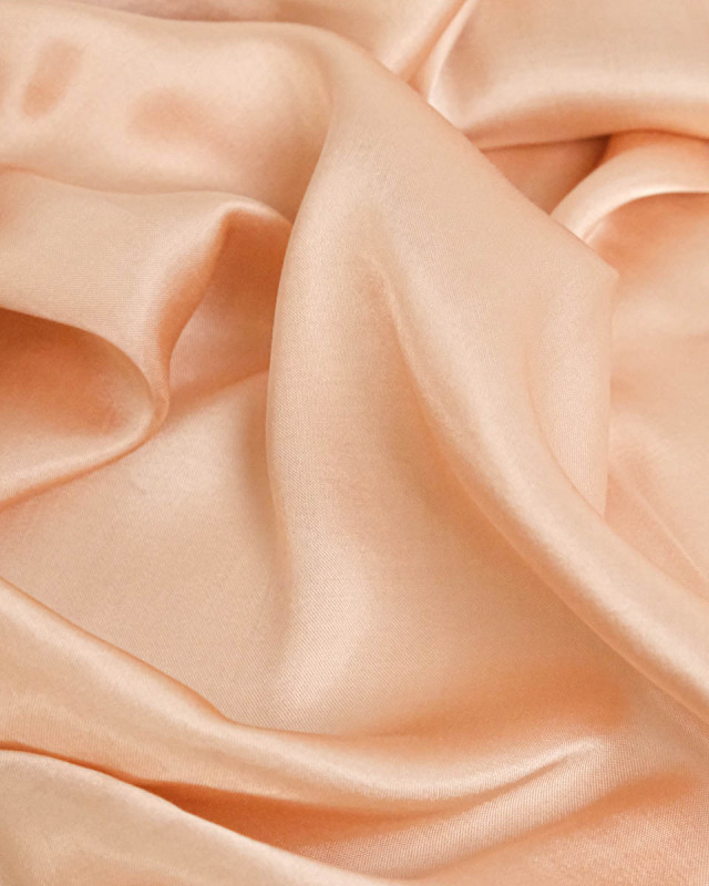 Tissu Viscose Envers Satiné Rose Pêche - Mercerine
