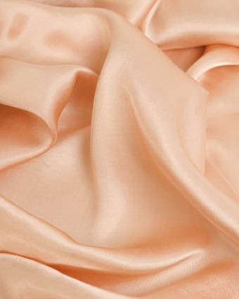 Tissu Viscose Envers Satiné Rose Pêche - Mercerine