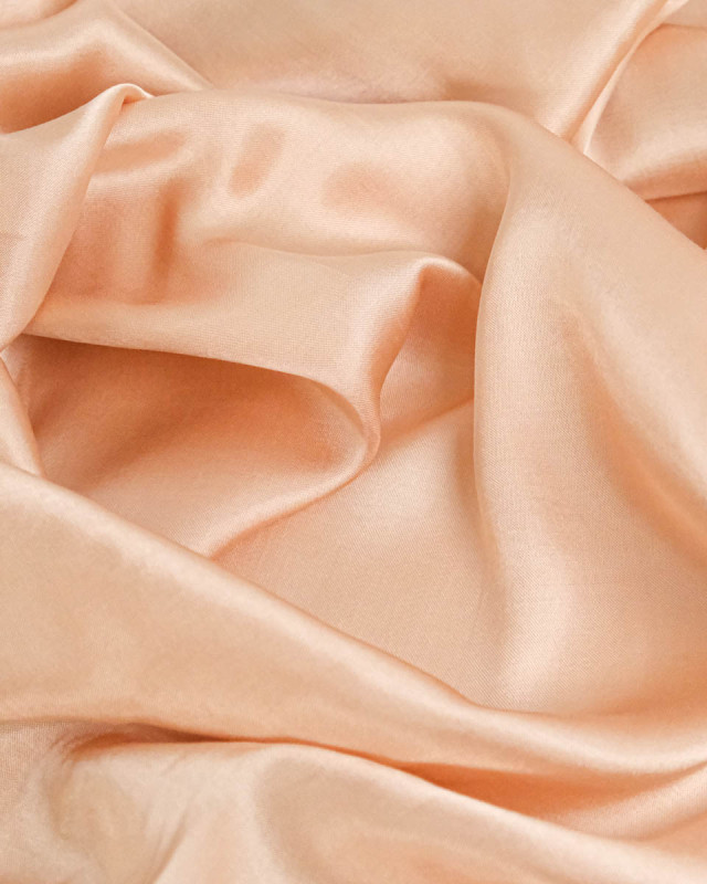 Tissu Viscose Envers Satiné Rose Pêche - Mercerine