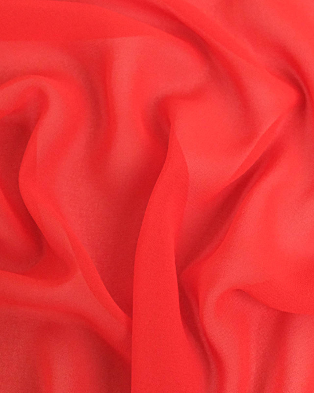 Tissu Mousseline Uni Rouge - Mercerine