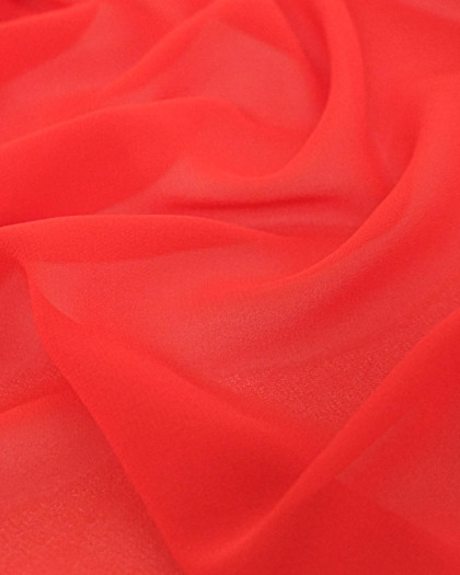 Tissu Mousseline Uni Rouge - Mercerine