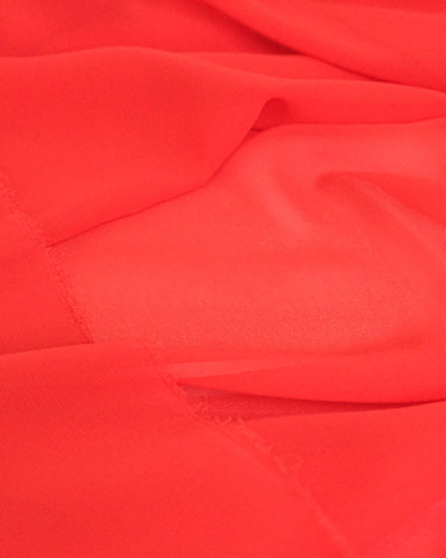 Tissu Mousseline Uni Rouge - Mercerine