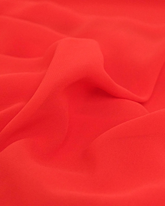 Tissu Mousseline Uni Rouge - Mercerine