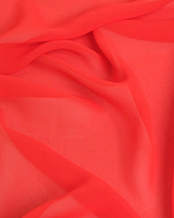Tissu Mousseline Uni Rouge - Mercerine