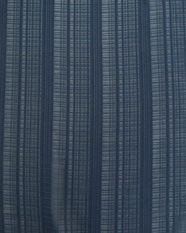Tissu Mousseline Imprimé Quadrillage Bleu - Mercerine