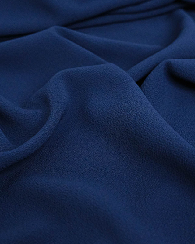 Tissu Crêpe Léger Bleu Marine - Mercerine