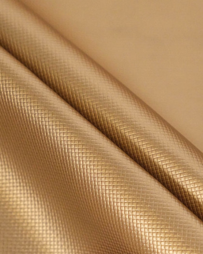 Tissu Simili Cuir Lido Quadrillé Doré - Mercerine