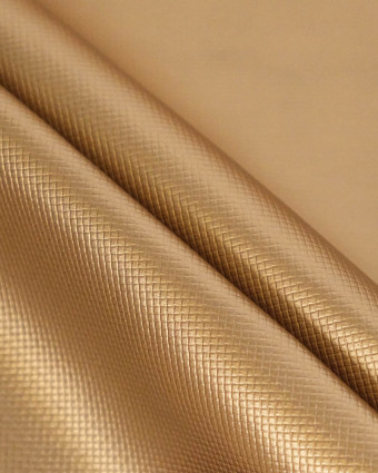 Tissu Simili Cuir Lido Quadrillé Doré - Mercerine