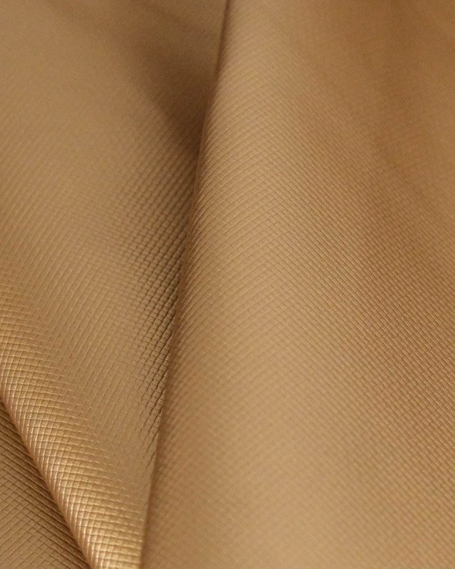 Tissu Simili Cuir Lido Quadrillé Doré - Mercerine