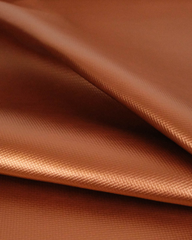 Tissu Simili Cuir Lido Quadrillé Cuivre - Mercerine
