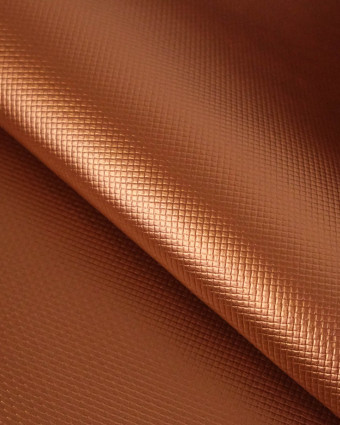 Tissu Simili Cuir Lido Quadrillé Cuivre - Mercerine