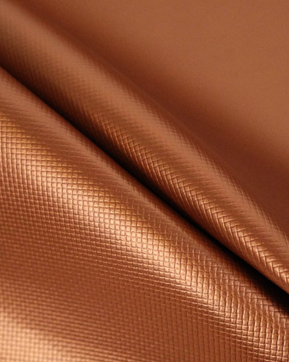 Tissu Simili Cuir Lido Quadrillé Cuivre - Mercerine