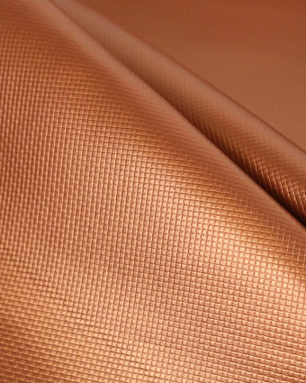Tissu Simili Cuir Lido Quadrillé Cuivre - Mercerine
