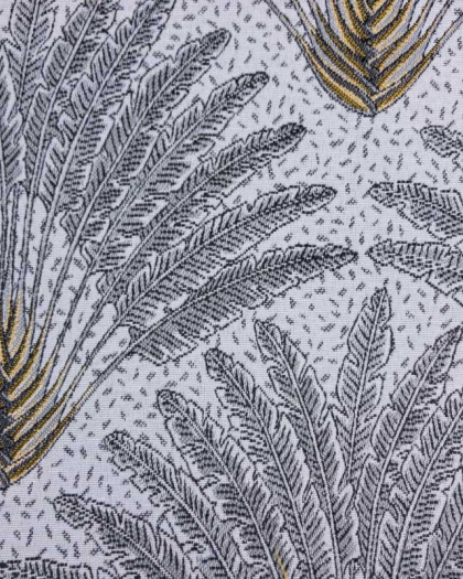 Coupon - Jacquard Atoll noir et blanc - par 10cm