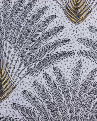 Coupon - Jacquard Atoll noir et blanc - par 10cm