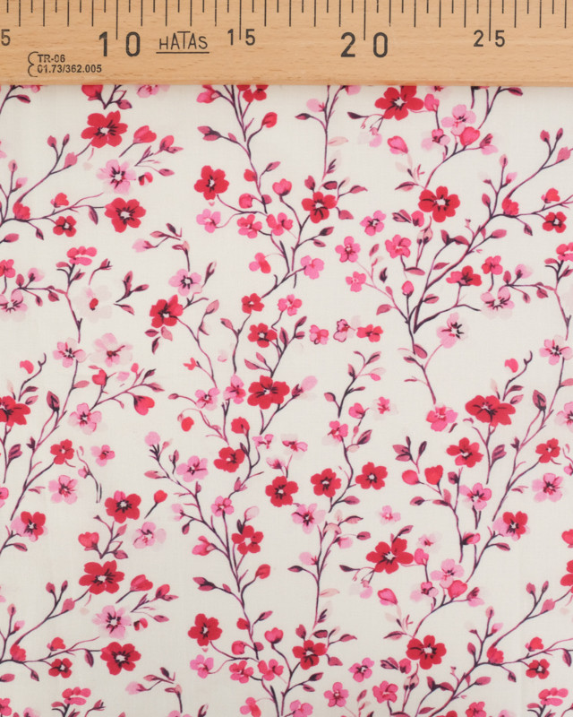 Coupon - Voile de Coton Mila Pink Collection Cerisier Rose