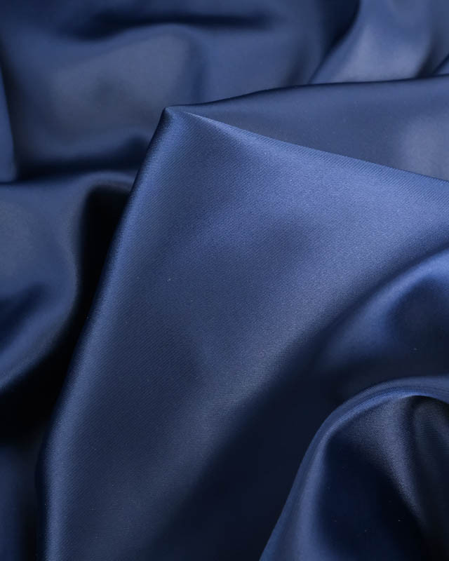 Satin Stretch Uni Navy Eva - Mercerine