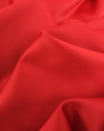 Satin Stretch Uni Rouge Eva - Mercerine