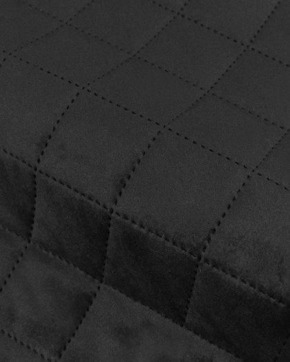 Velours Matelassé Ameublement Noir Vanya - Mercerine
