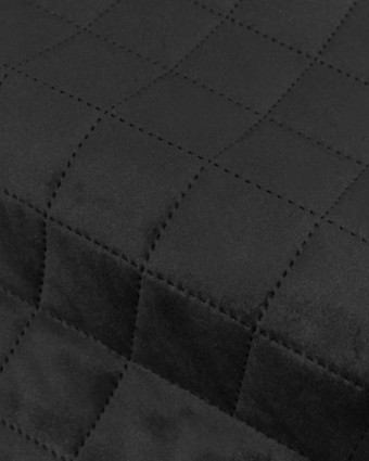 Velours Matelassé Ameublement Noir Vanya - Mercerine