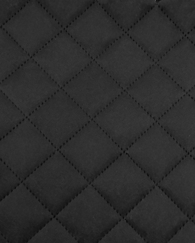 Velours Matelassé Ameublement Noir Vanya - Mercerine