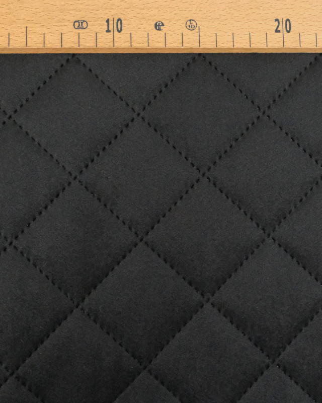 Velours Matelassé Ameublement Noir Vanya - Mercerine