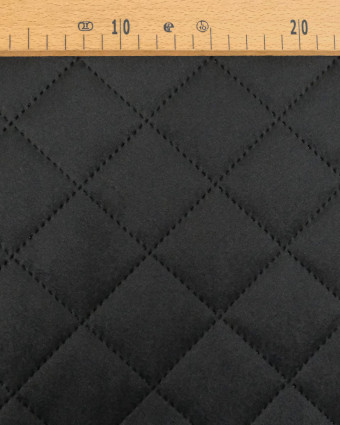 Velours Matelassé Ameublement Noir Vanya - Mercerine