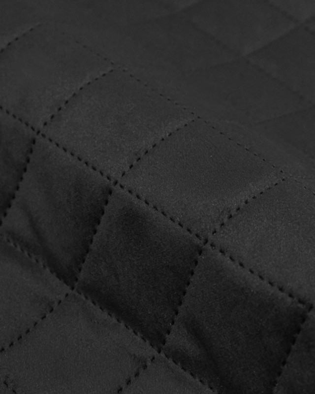 Velours Matelassé Ameublement Noir Vanya - Mercerine