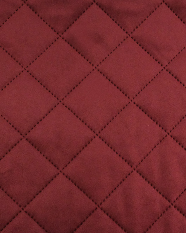 Velours Matelassé Ameublement Bordeaux Vanya - Mercerine