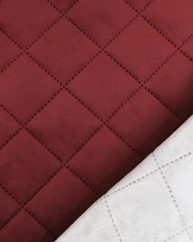 Velours Matelassé Ameublement Bordeaux Vanya - Mercerine