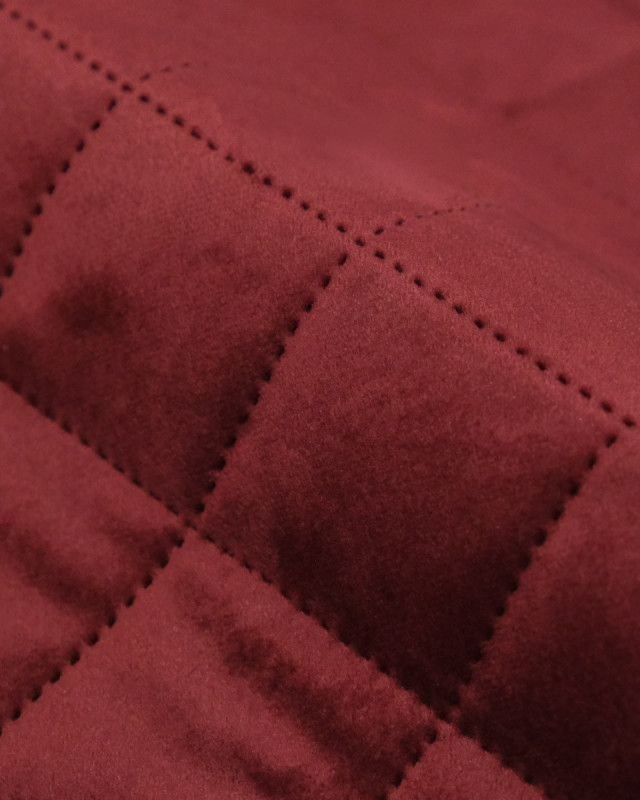 Velours Matelassé Ameublement Bordeaux Vanya - Mercerine
