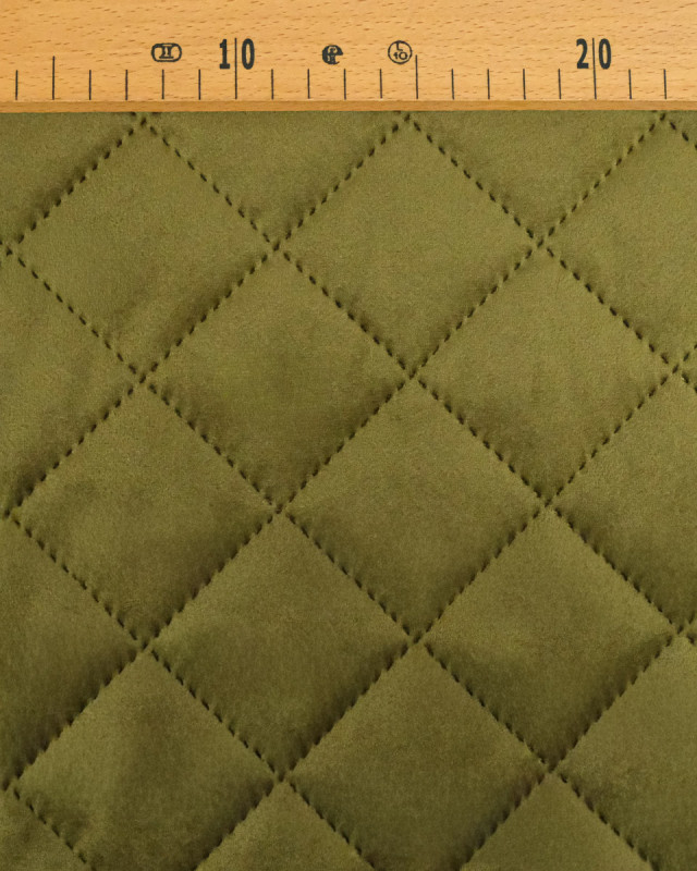 Velours Matelassé Ameublement Kaki Vanya - Mercerine