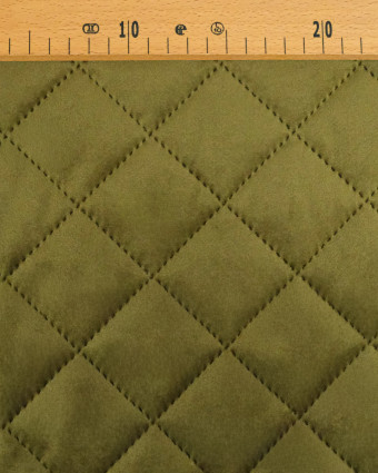Velours Matelassé Ameublement Kaki Vanya - Mercerine