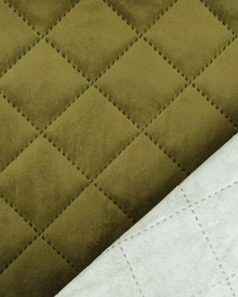 Velours Matelassé Ameublement Kaki Vanya - Mercerine
