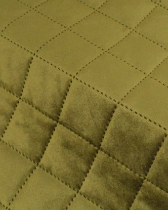 Velours Matelassé Ameublement Kaki Vanya - Mercerine