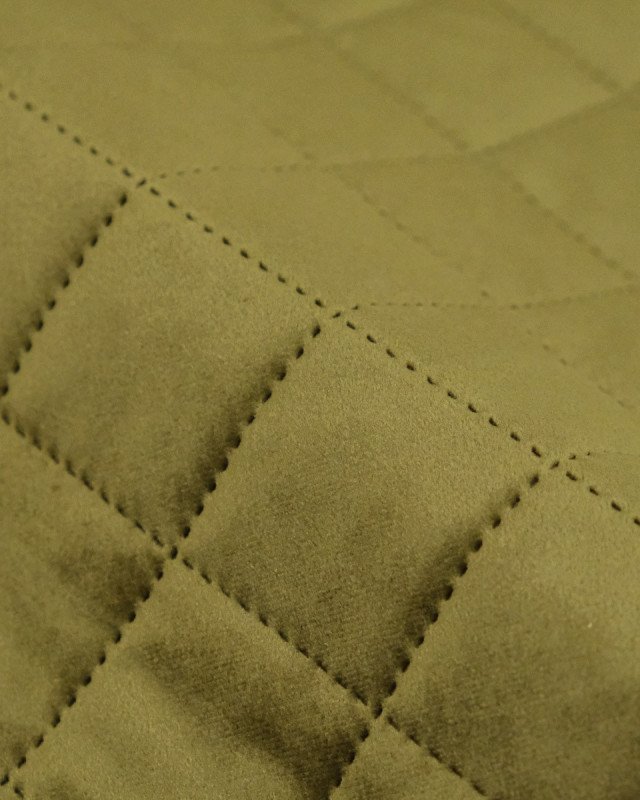 Velours Matelassé Ameublement Kaki Vanya - Mercerine