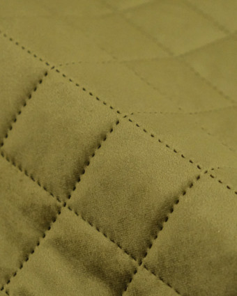 Velours Matelassé Ameublement Kaki Vanya - Mercerine