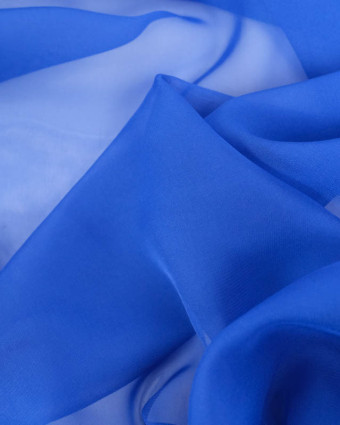 Mousseline Unie Bleu Electrique Maria - Mercerine
