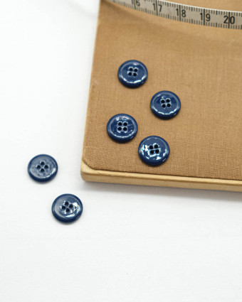 Bouton à coudre : bleu brillant 4 trous - Mercerine