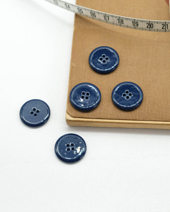 Bouton à coudre : bleu brillant 4 trous - Mercerine