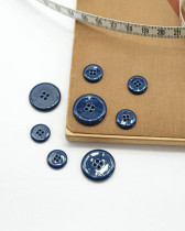 Bouton Rond Brillant Bleu