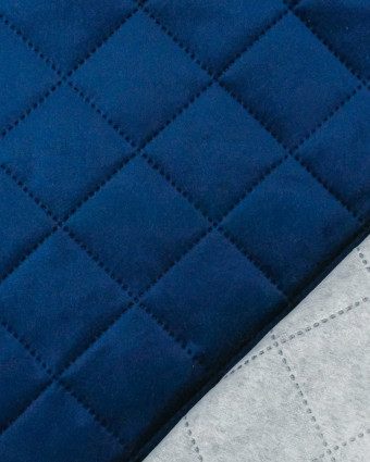 Velours Matelassé Ameublement Navy Vanya - Mercerine