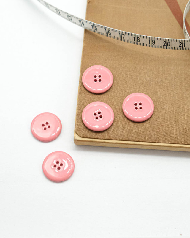 Bouton à coudre : rose brillant 4 trous - Mercerine