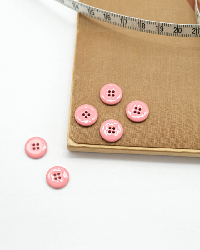 Bouton à coudre : rose brillant 4 trous - Mercerine