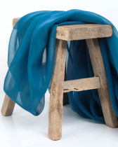 Mousseline Unie Bleu Paon Maria