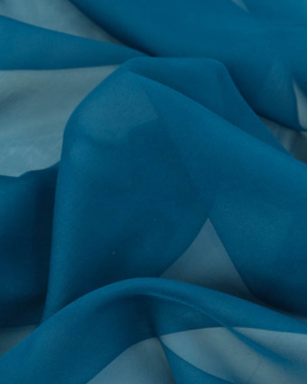 Mousseline Unie Bleu Paon Maria - Mercerine