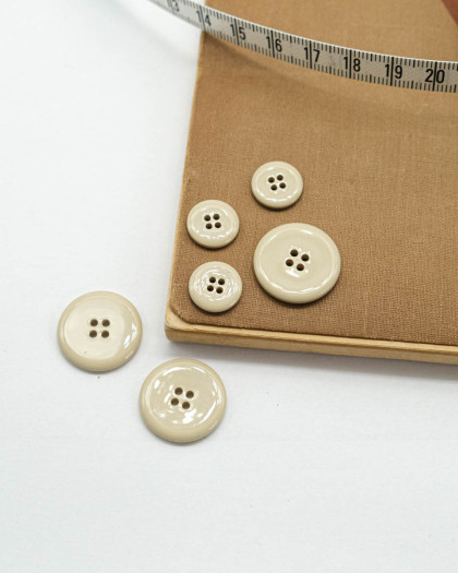 Bouton Rond Brillant Beige - Mercerine