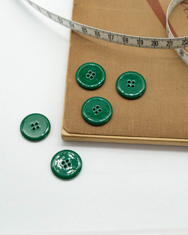 Bouton à coudre : vert brillant 4 trous - Mercerine